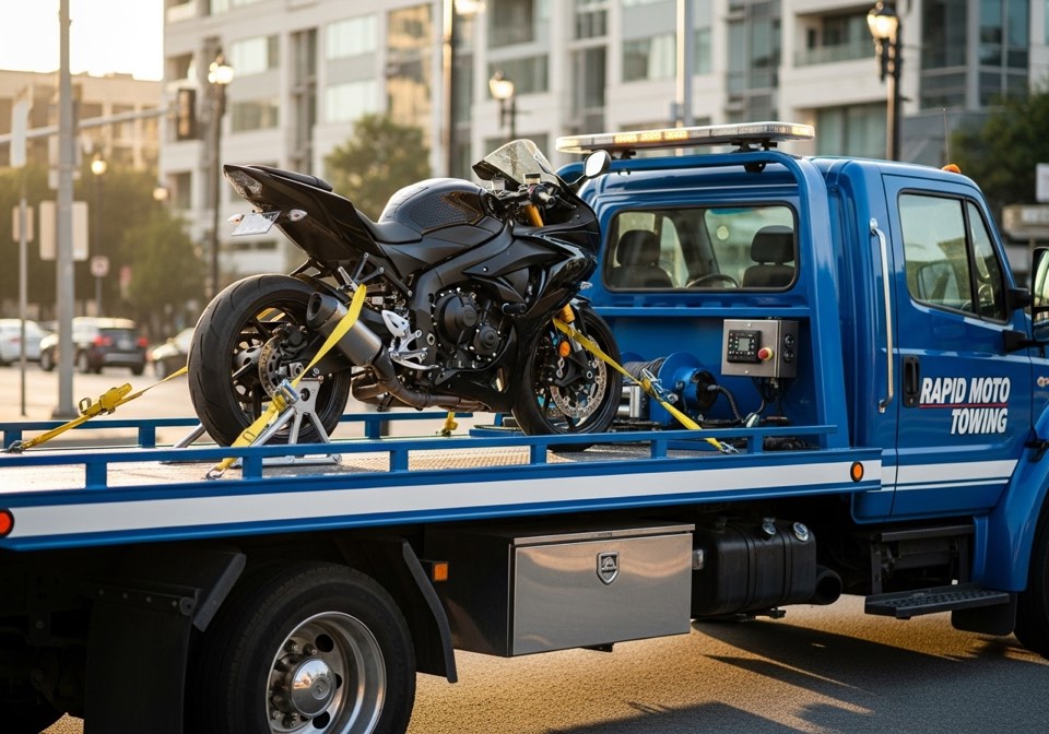 Armada towing mengangkut beberapa motor